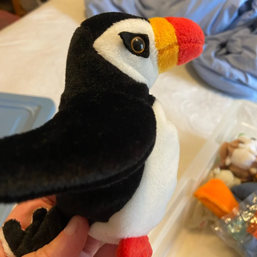 Ty Black and White Puffin with Orange Beak